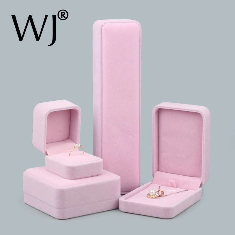 Elegant Pink Velvet Gift Jewelry Box Storage Presentation Bracelet