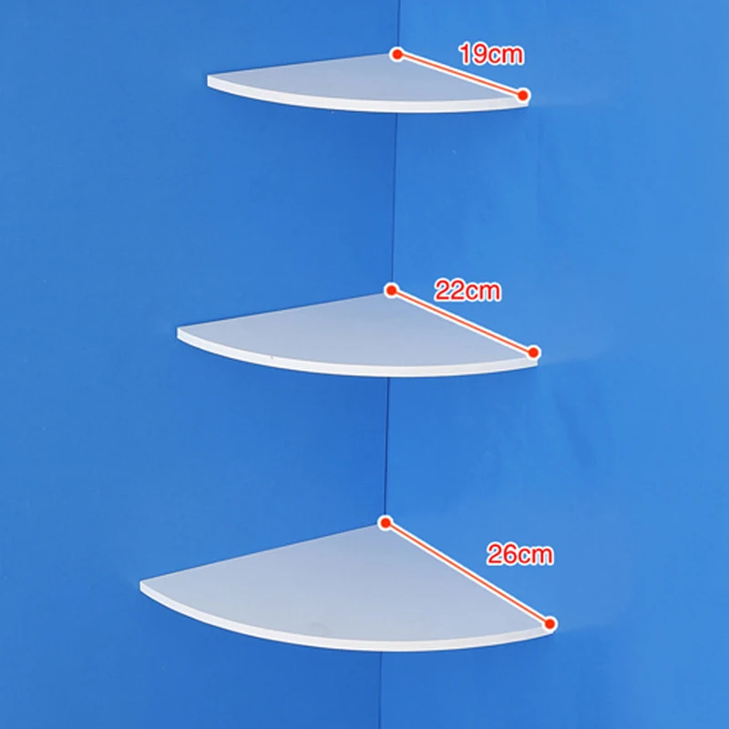 

White Set 3 pcs Floating Corner Fitting Wall Shelf Organizer Room Bookshelf Shelves Storage Caddy Bathroom Shampoo Holder