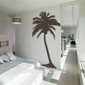 

Free Shipping Large Palm tree wall sticker , living room tropical wall art house decoration tall palm tree size 97x183cm tx399
