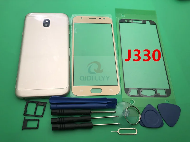 Чехол с полным покрытием корпуса для Samsung Galaxy 2017 J3 J330 J330F корпус + стекло