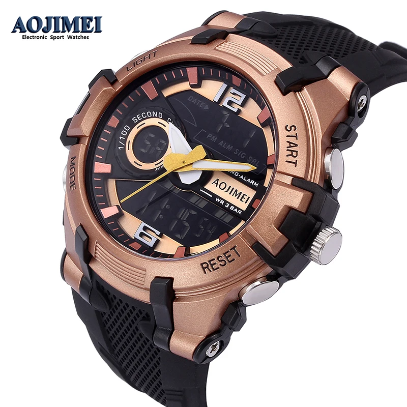 AOJIMEI Мужские Цифровые часы лучший бренд класса люкс спортивные Авто Дата