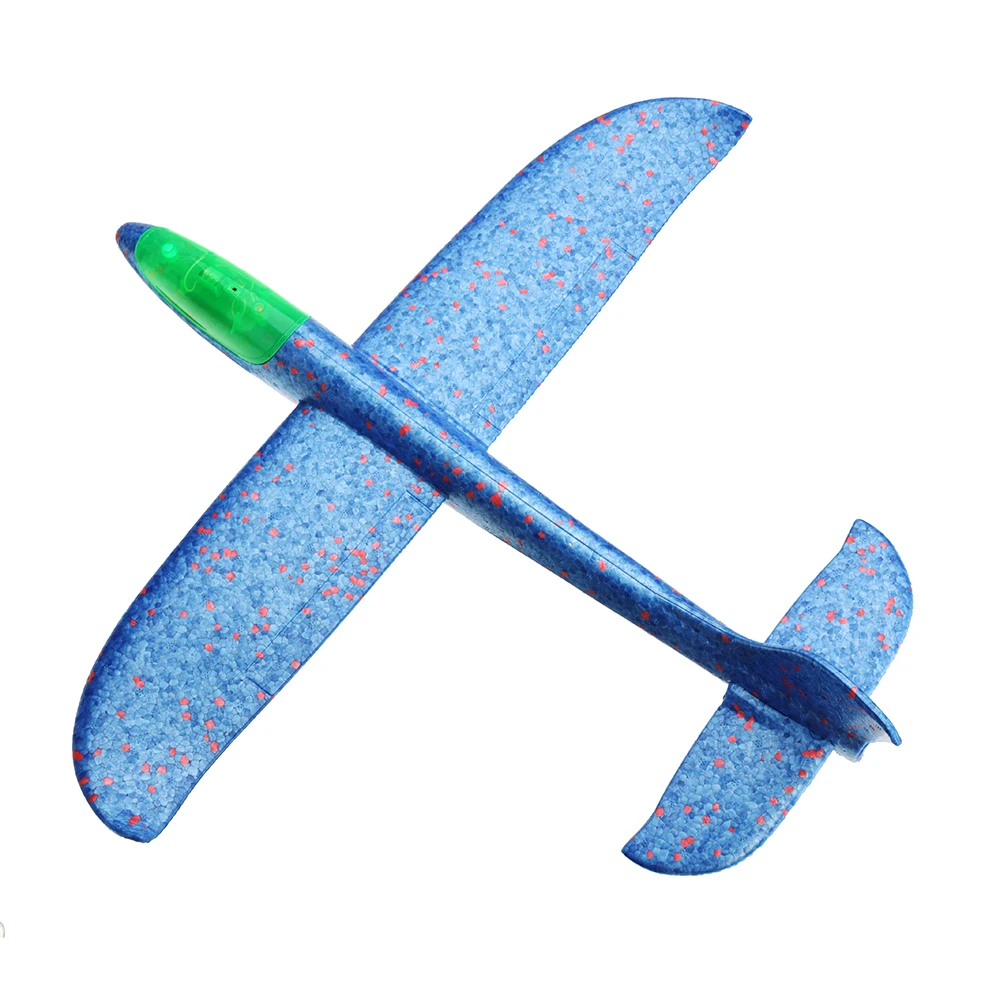 

Blue 48cm LED Light Hand Launch Throwing Aircraft Updated Version Airplane With Light DIY Inertial Foam EPP Plane Toy Sports
