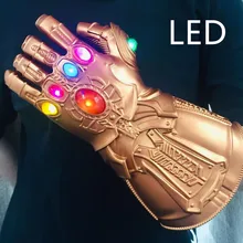 Косплей светодиодный перчатка Таноса Endgame Gauntlet светодиодный светильник Endgame перчатка ПВХ фигурка модель подарок на Хэллоуин