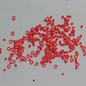 

GD29-6 Free Shipping Wholesale 100g/bag Solvent Resistant 3mm Red AB Circle Glitter Nice Nail art Glitter Pieces