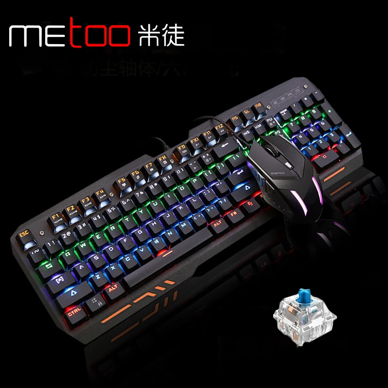 

Metoo zero Z11/Z10 mechanical keyboard mouse combo set Backlit LED gaming keyboard+Colorful gaming mouse light 6 buttons 2400DPI