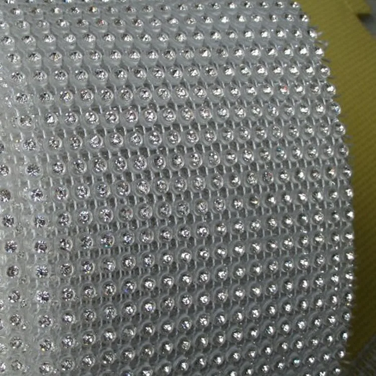 Пластиковые сетки обрезки 3 мм белый и черный база с хрустальные прозрачные камни, стрейч Стиль сетки обрезки 24 ряда