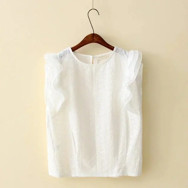 2018 summer new women's dress stitched and hollowed out ladies't-shirt