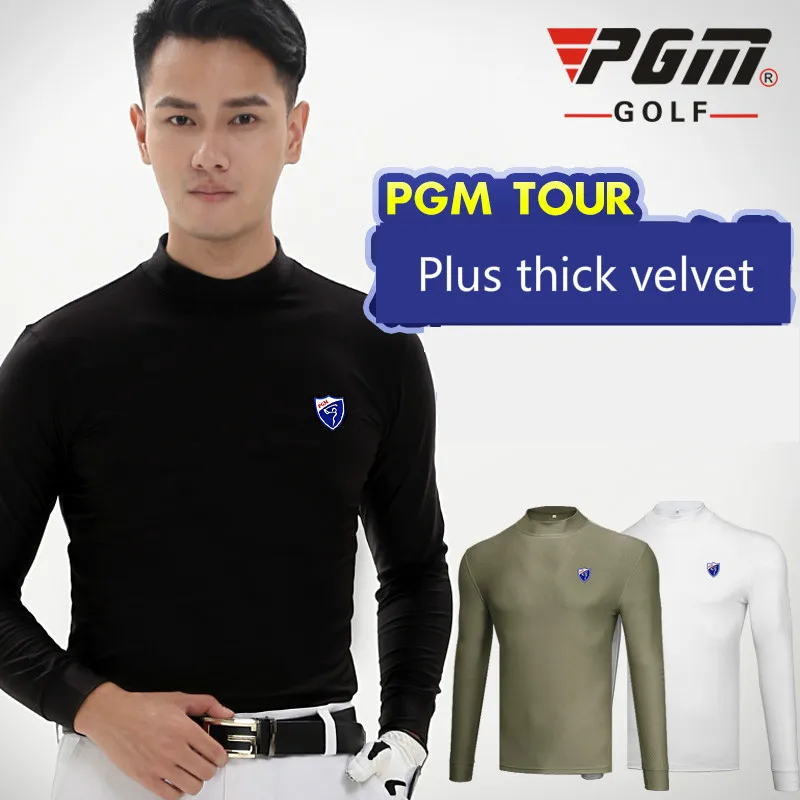 PGM Golf primer Рубашка мужская футболка с длинными рукавами бархатные колготки Весенняя Спортивная одежда для мужчин 3 цвета черный, белый, серый Размер s-xxl