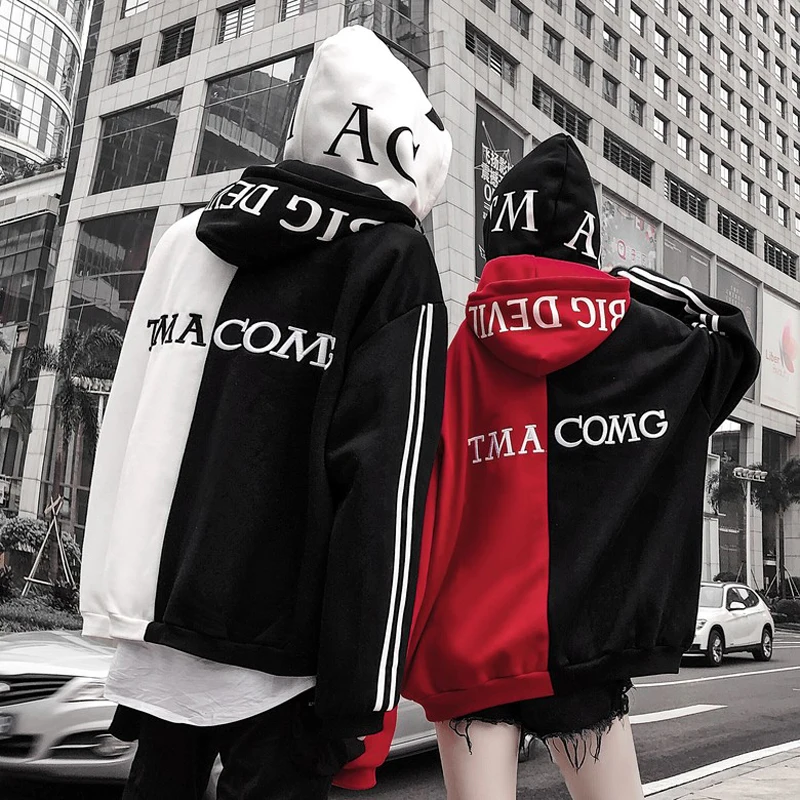 Letter Embroidery Hoodies Sweatshirts Thick Warm Hoody Headwear Hoodie Hip Hop Streetwear