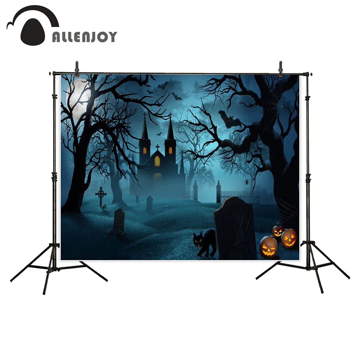 Allenjoy фон для фотосъемки замок кладбище Черный кот мрачный ужас новый фото печать