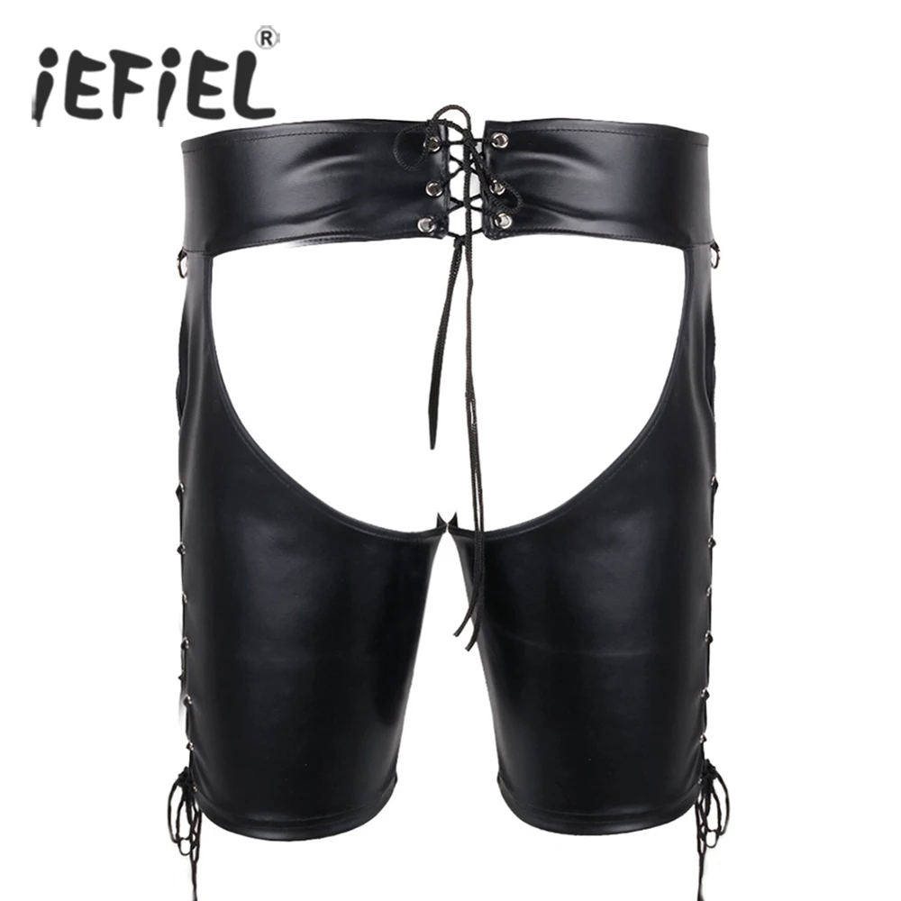 Buy iEFiEL Brand Sexy Men Lingerie Faux Leather Lace