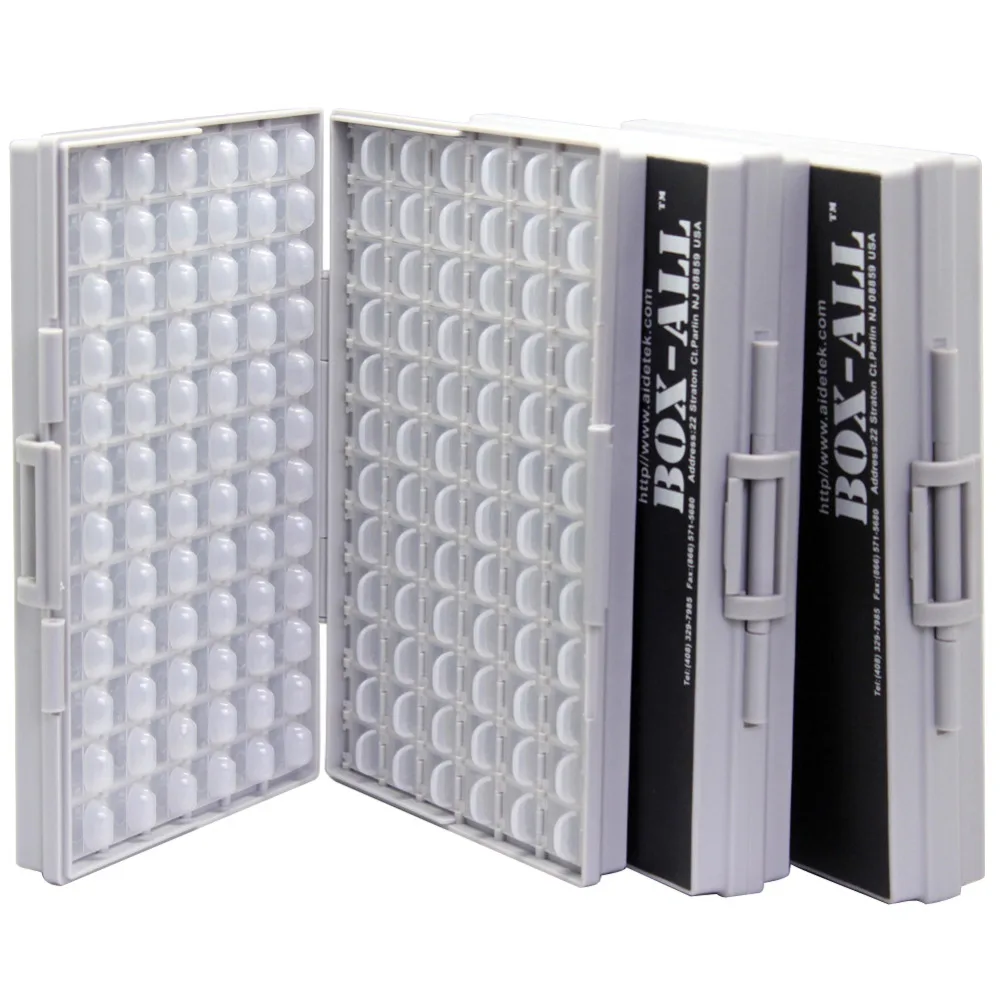 Kopen AideTek 3 Lege Behuizingen Oppervlak Mount Weerstand Condensator Organizer 1206 0805 0603 plastic deel doos labels smd storage3BOXALL