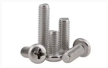 

50Pcs M2 M2.5 M3 M4 304 Stainless Steel Cross Recessed Pan Head PM Screws Phillips Screws