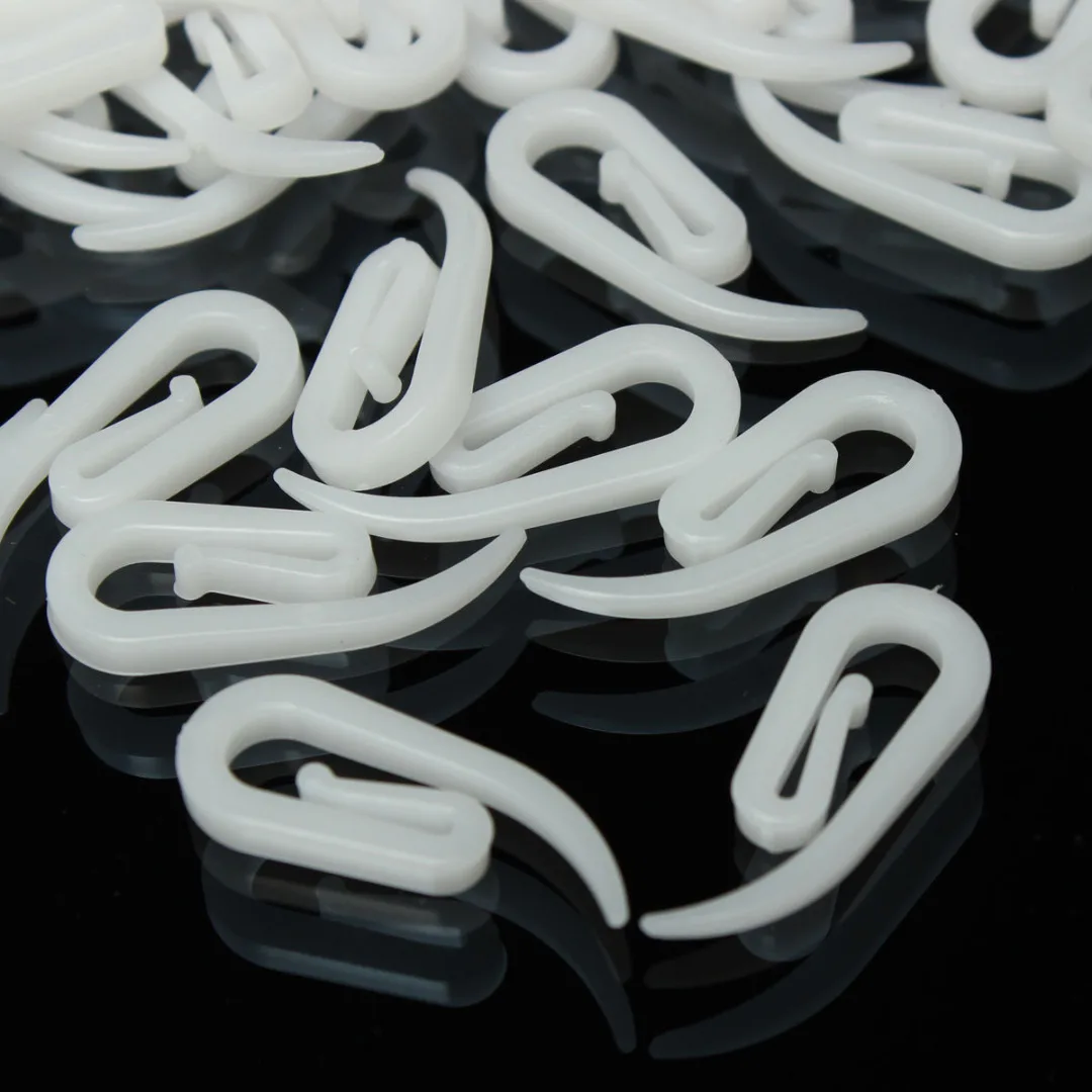 100Pcs Plastic Hanging Curtain Hooks Rings Hanger For Car Caravan Home