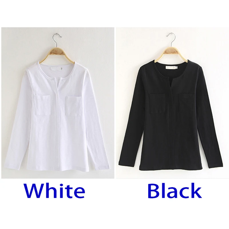 Модная женская блузка с длинным рукавом, белая рубашка, женская рубашка с карманами, Женские повседневные топы, приталенная элегантная женская белая блузка E271