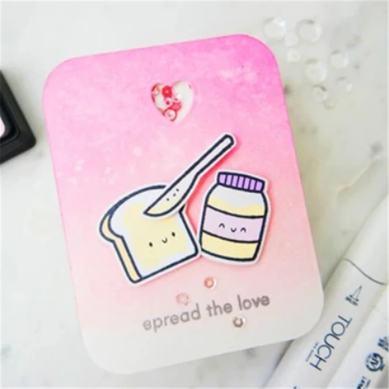 DiyArts штампы и для резки металла Love Bread кухонные Скрапбукинг 4 шт. изготовления карт