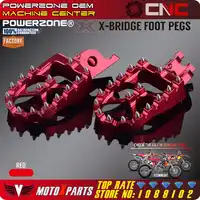 Billet MX Wide Foot Pegs Rests Pedals X Bridge CR125 /250 CRF450X CRF230F CRF250R L M CRF250X CRF450R Dirt Bike Motocross Enduro