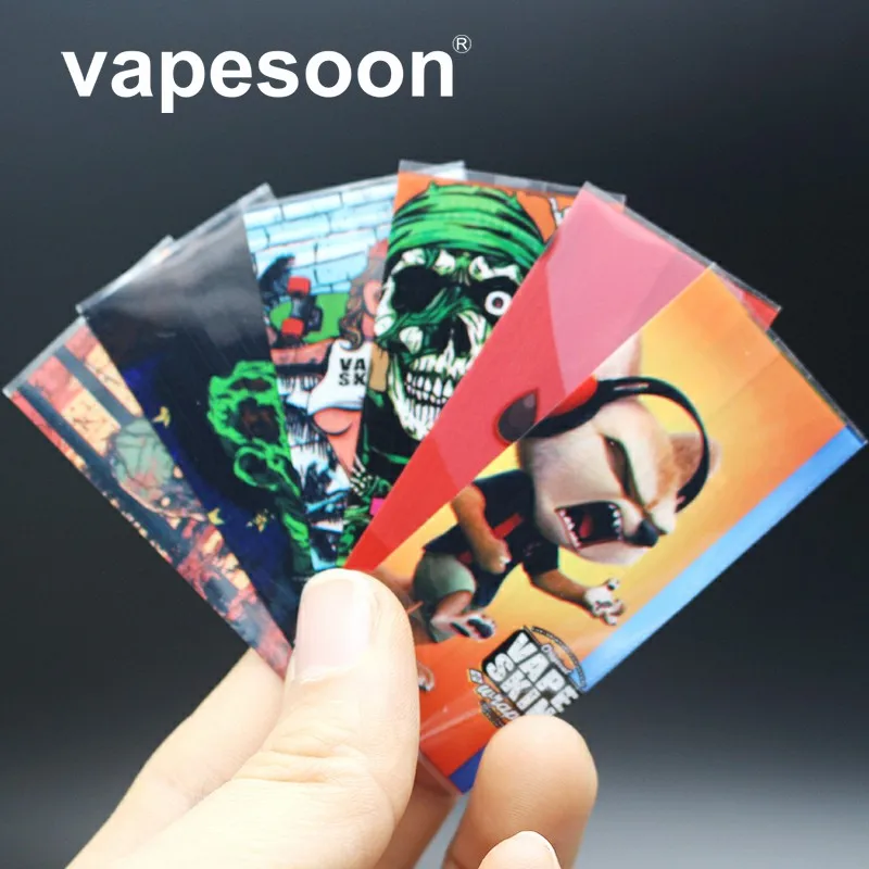 

50pcs VapeSoon protector skin 18650 battery protected wrapper battery wrap skin sticker for e cigarette 18650 battery 6 styles