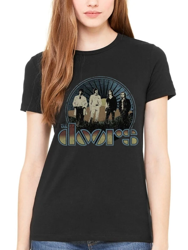 

Womens The Doors Vintage Field T-shirt Waiting For The Sun Rock Music