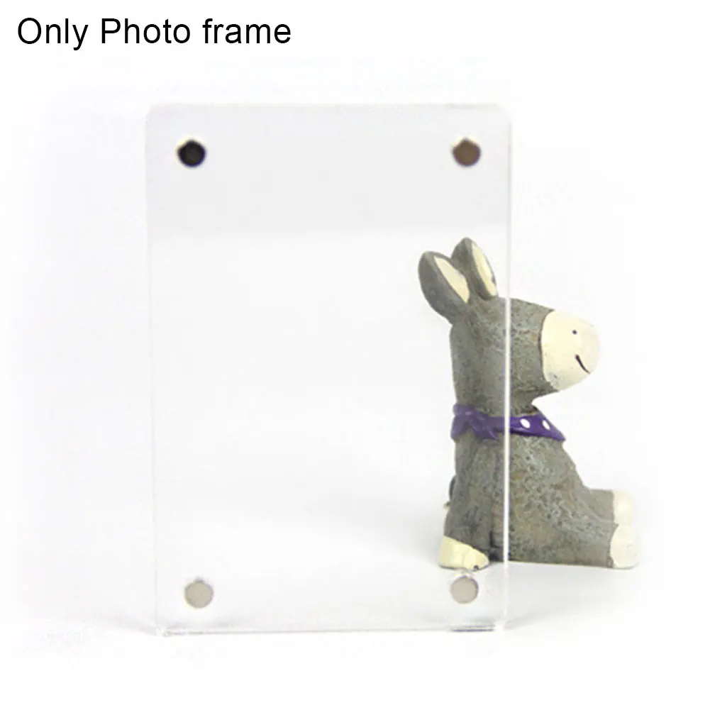 

Decoration Mini Transparent Hight Light Transmission Refrigerator Sticker Acrylic Reusable Magnetic Wall Photo Frame DIY Home