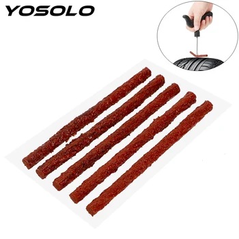 

YOSOLO 5 Pcs/Set Block Air Leaking Car Tire Repair Rubber Strip Emergency Rubber Cement For Car Truck Motorbike Tubeless Tire