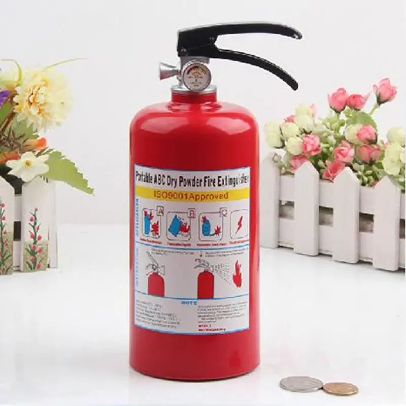 

Creative Fire Extinguisher Piggy Bank Money Saving Cash Plastic Saving Box Kid Gift Toy Ornament Safe
