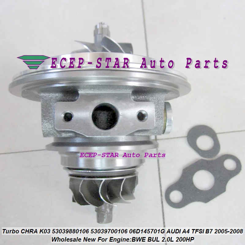 Turbo cartridge CHRA Core K03 106 53039880106 53039700106 06D145701G  For AUDI A4 A6 2.0L TFSI B7 05 BWE BUL S4 S6 4