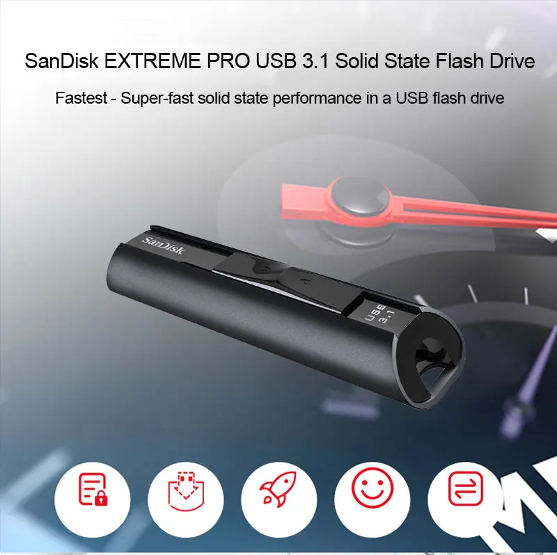 SanDisk CZ880 Extreme PRO 128 ГБ USB 3,1 твердотельный флеш-накопитель 256 ГБ флеш-накопитель Высокая скорость 420 МБ/с./с