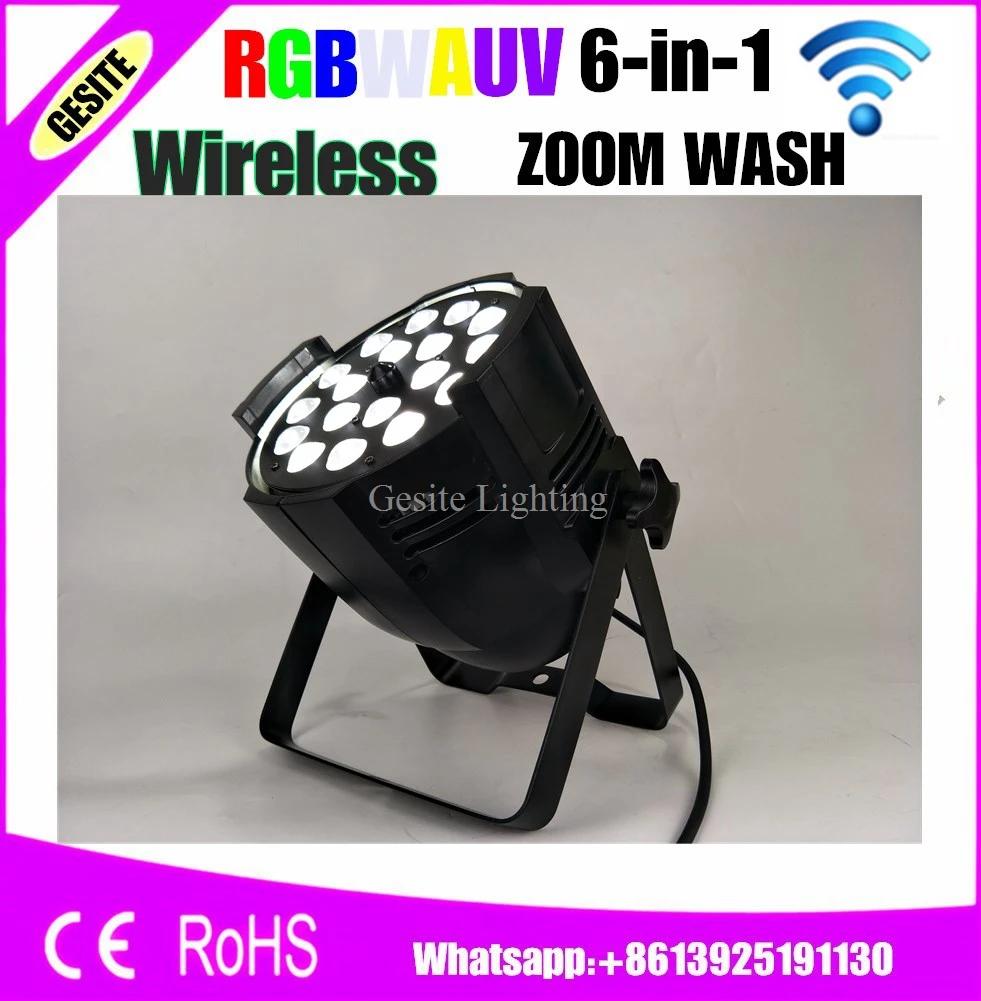 8 шт./лот беспроводной WIFI новый с масштабированием светодиодный par 18x18 Вт rgbwa uv 6in1