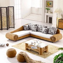 Дизайн, модный диван из ротанга ручной работы для отдыха, мебель для гостиной, круглый табурет и чайный столик