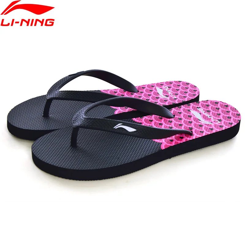 

Li-Ning Women Beach And Outdoor Sandals Light Weight Breathable Printing Slipper LiNing Comfort Sport Shoes ALSN008 SAMJ18