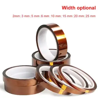 

8pcs 33m 2 /3/ 5/ 6/10 /15 /20 /25mm Dark Brown High Temperature Heat Resistant PCB Polyimide Adhesive Tapes for Eletrical Tools