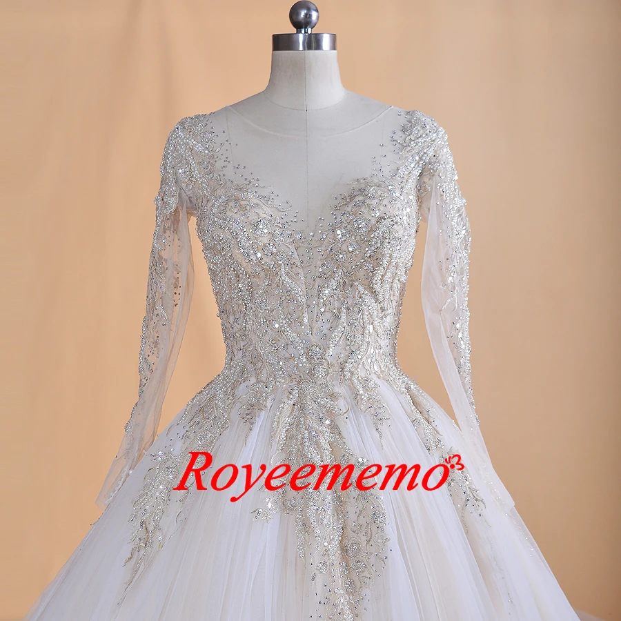 Дизайнерское роскошное кружевное свадебное платье с длинными рукавами свадебное платье реальное изображение фабричное оптовое цена Дубай свадебное платье