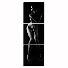 Nude Sexy Girl Photo Printing Fashion Canvas Prints for Bathroom Decoration Black and White Art Photo Painting(12″x12″x3)