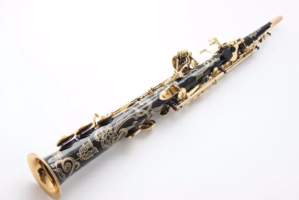 Высокое качество на заказ сопрано саксофон черный B саксофон Топ Музыкальные инструменты профессиональный инструмент рупора класс золотой ключ