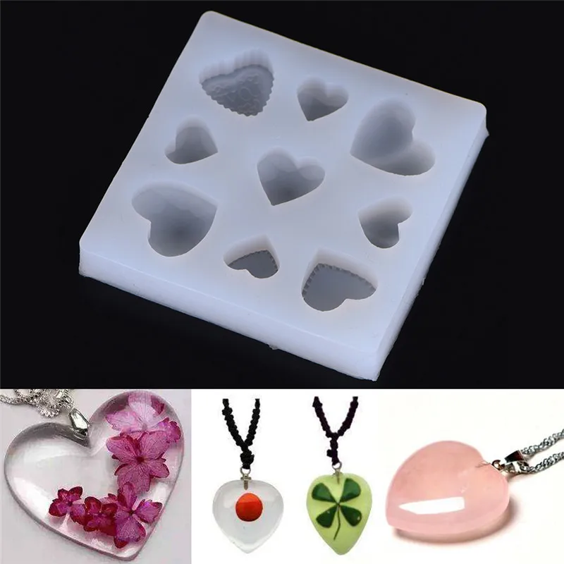 

2018 New Resin Jewelry Liquid Silicone Mold Heart Water Drop Round Beads For DIY Pendant Jewelry Making