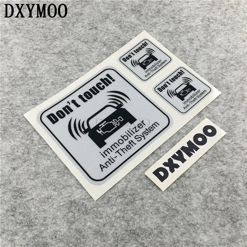 3PCS Warning Anti Theft System Car Stickers Don't Touch Immobilizer