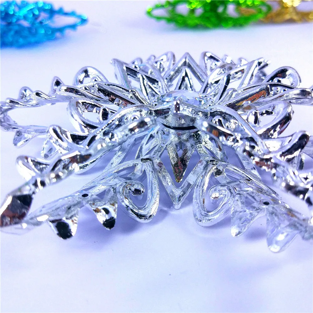 12.5cm DIY Plastic Silver Fake Snowflake For Home Christmas New Year Tree Pendants Ornament Frozen Party Wedding Decoration