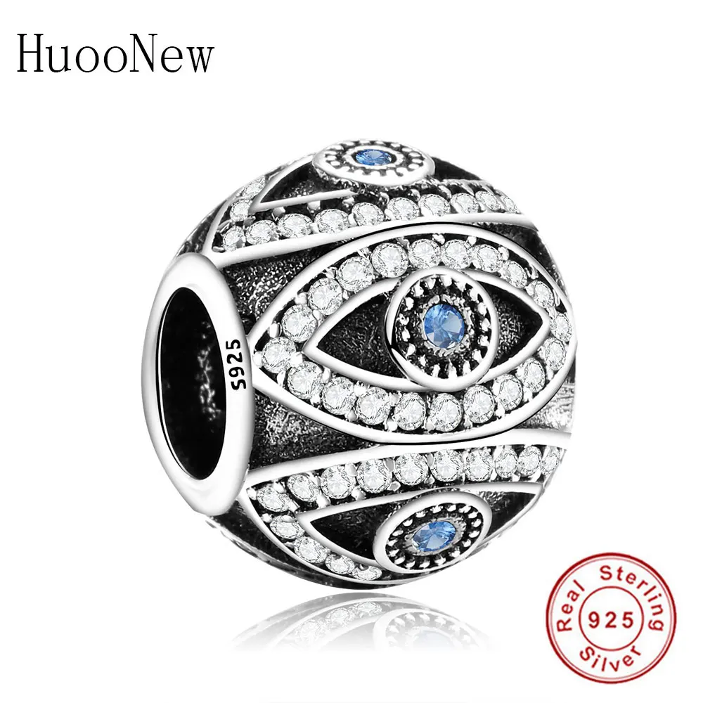 

Fit Original Pandora Charm Bracelet Necklace 925 Sterling Silver Turkish Blue Evil Eye Beads For Jewelry Making Berloque Bijoux