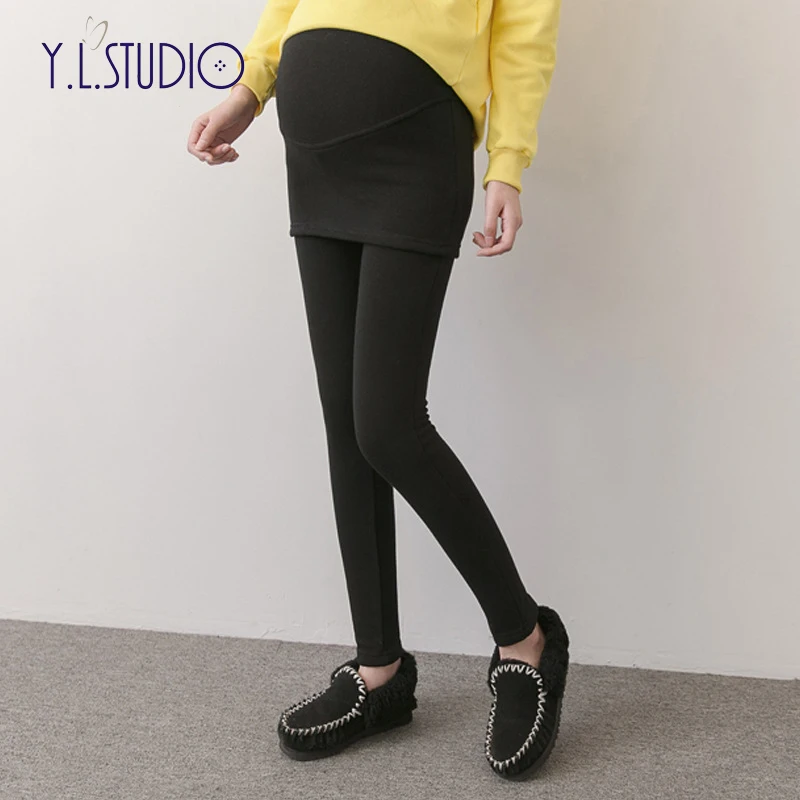 

Pregnancy leggings winter warm pregnant women trousers maternity pants for pregnant women 2018 Cotton black leggins embarazada