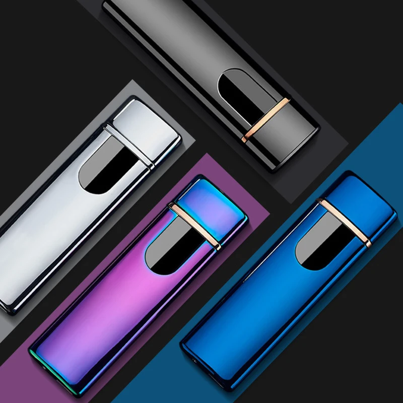 НОВАЯ тонкая USB зарядка Зажигалка сенсорный экран электронные зажигалки для