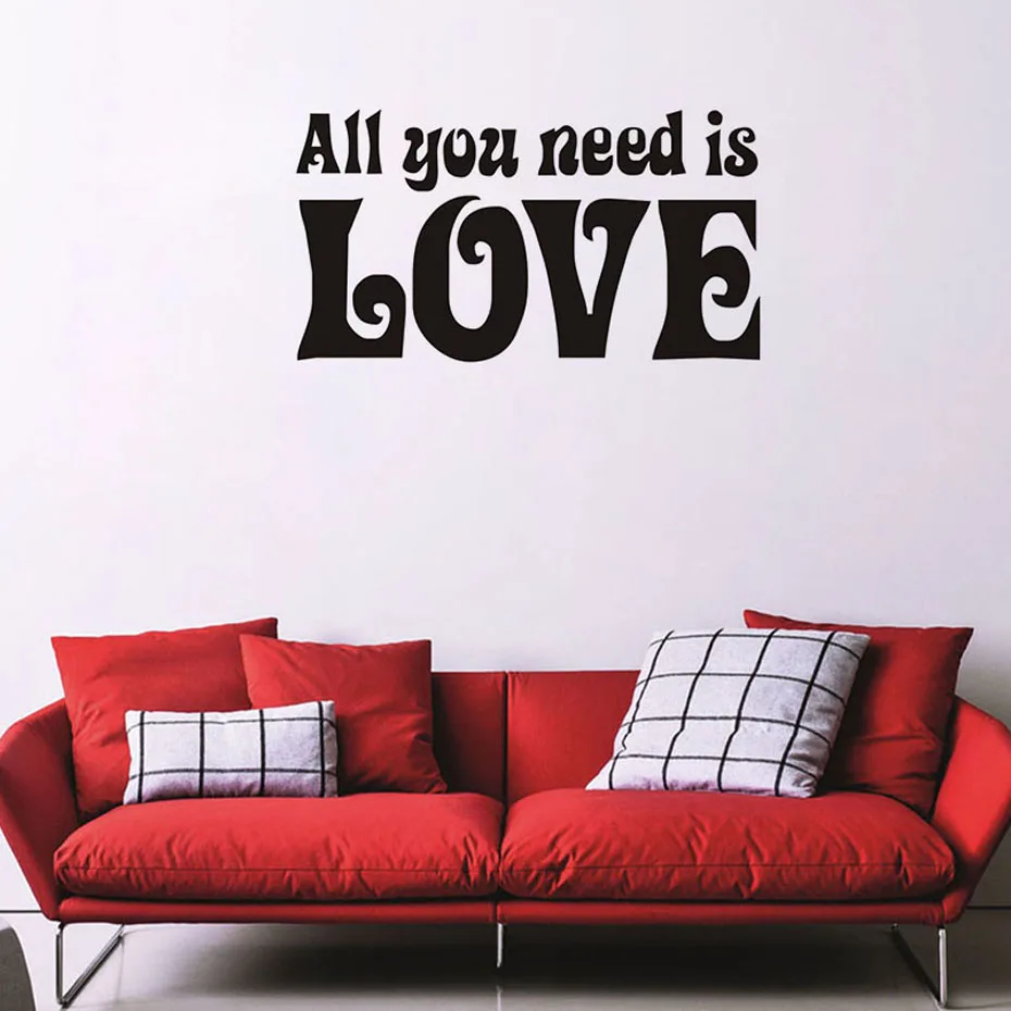 

All You Need Is Love Vinyl English Words Wall Stickers For Living Room DIY Adesivos Wallpaper Poster Wall Decal Home Decorations