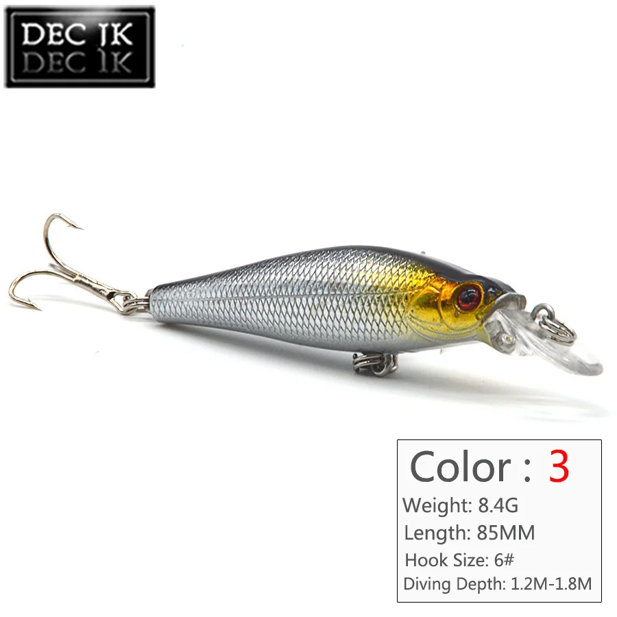 6PCS Floating Crankbaits Minnow Peche Sea Fishing Bait Lot Swimbait Laser Hard Artificial Lures For Fish Topwater Trolls Jerkbait (3)