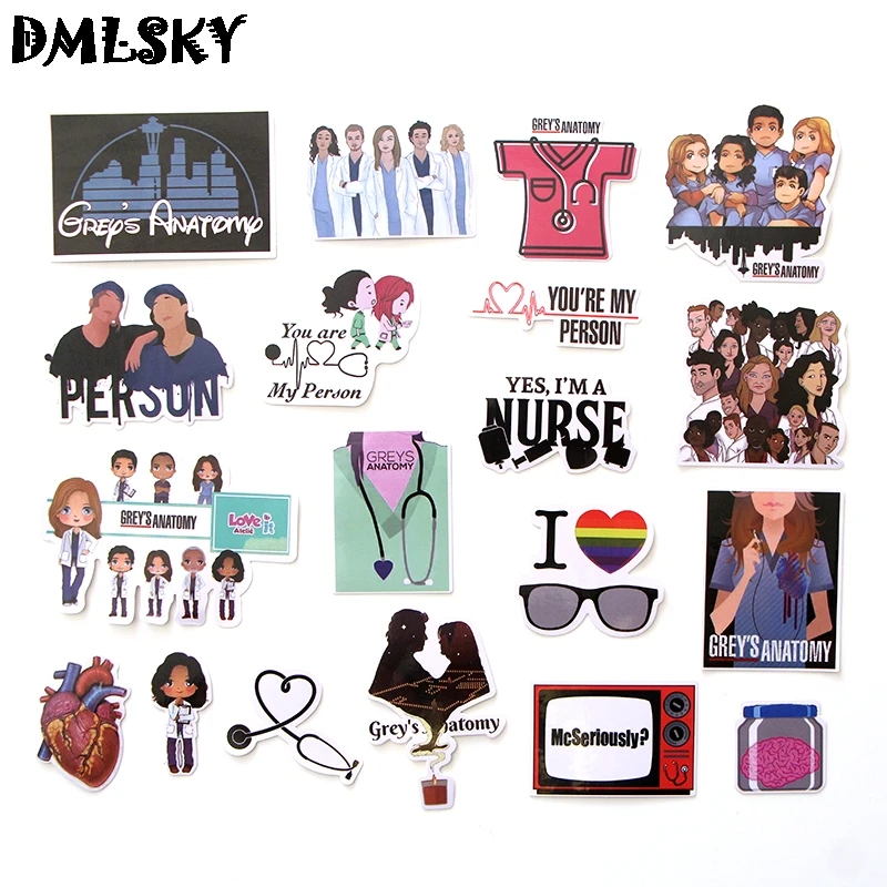 23 шт./компл. наклейки для телешоу анатомии Гриса забавные ПВХ скрапбукинга багажа