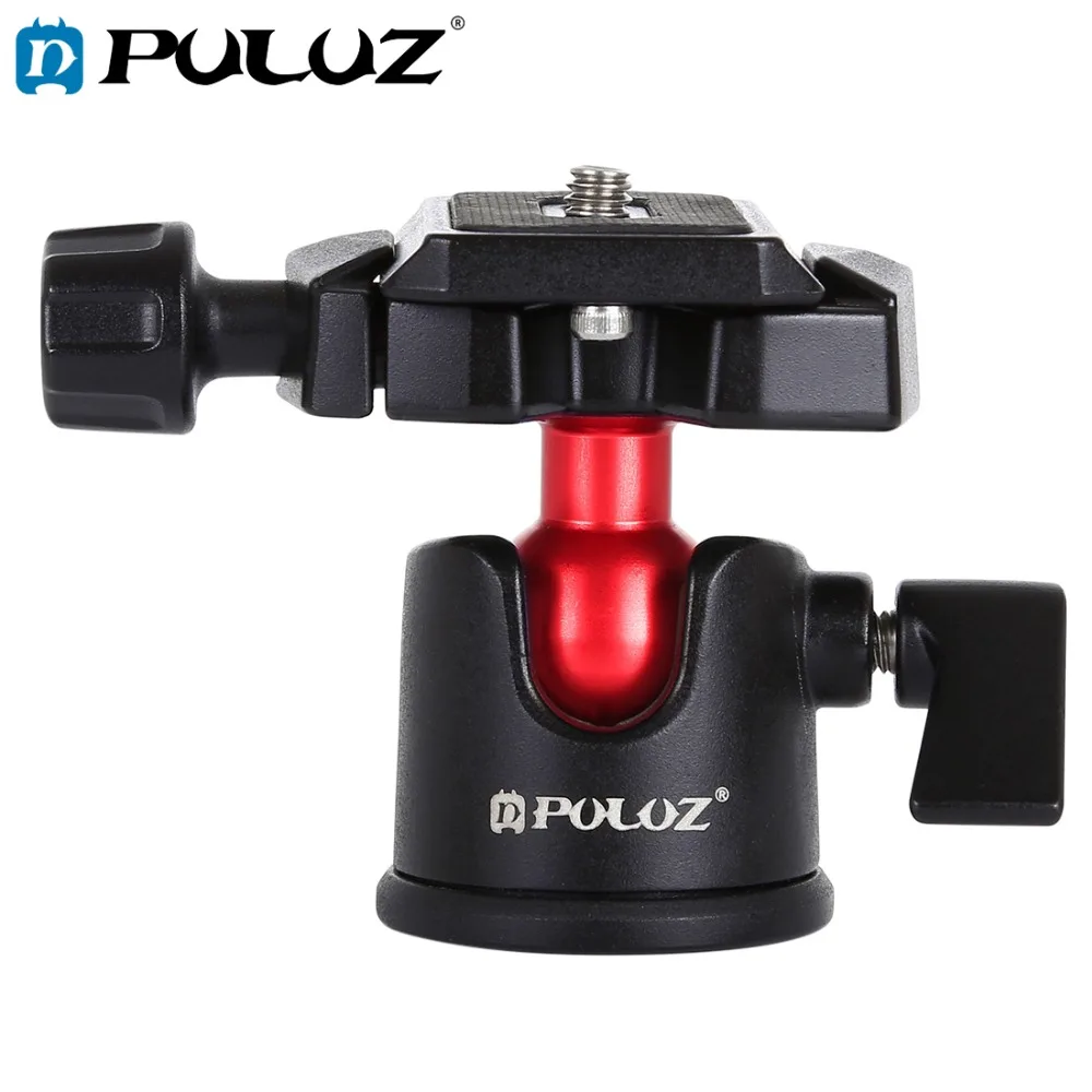 

PULUZ Camera Video Tripod Ball Head 360 Degree Rotating Panoramic Ball head 1/4' Quick Shoe Release Plate Bubble Level For Canon