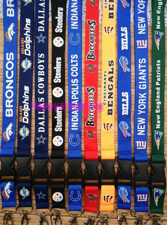 1pcs sport NFL lanyards Key chain neck lanyard ID holders for