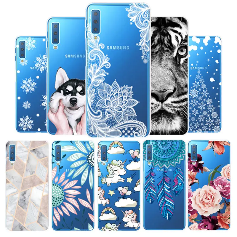 

Arvin Silicone Case FOR Samsung A7 2018 A30 A50 A8 Smart Phone Cover FOR Samsung A750 Painted Phone Case FOR A8 Plus 2018 TPU