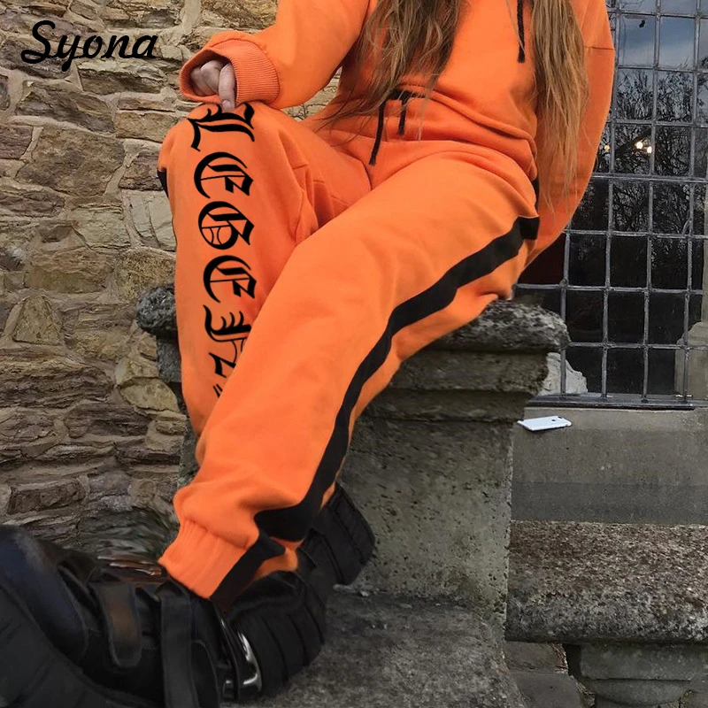Loose Jogger Pants Strip High Waist Cropped Trousers Women Hip Hop Sweatpants Female Trackpants Baggy Pantacourt Femme Orange Pants Capris Aliexpress