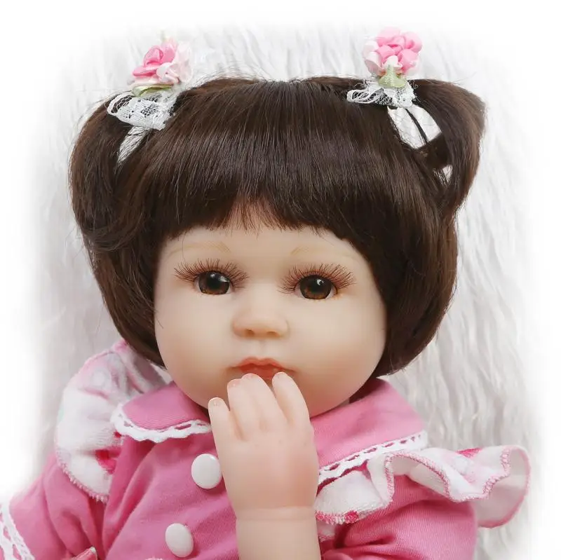 

NPK16 inch silicone reborn baby doll children playmate gift for baby girls live soft toys for bouquets doll dolls reborn babies
