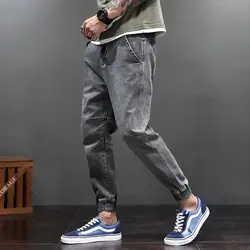 Модные мужские джинсы в японском стиле Свободные повседневные брюки карго с большим карманом мужские шаровары для бега Homme